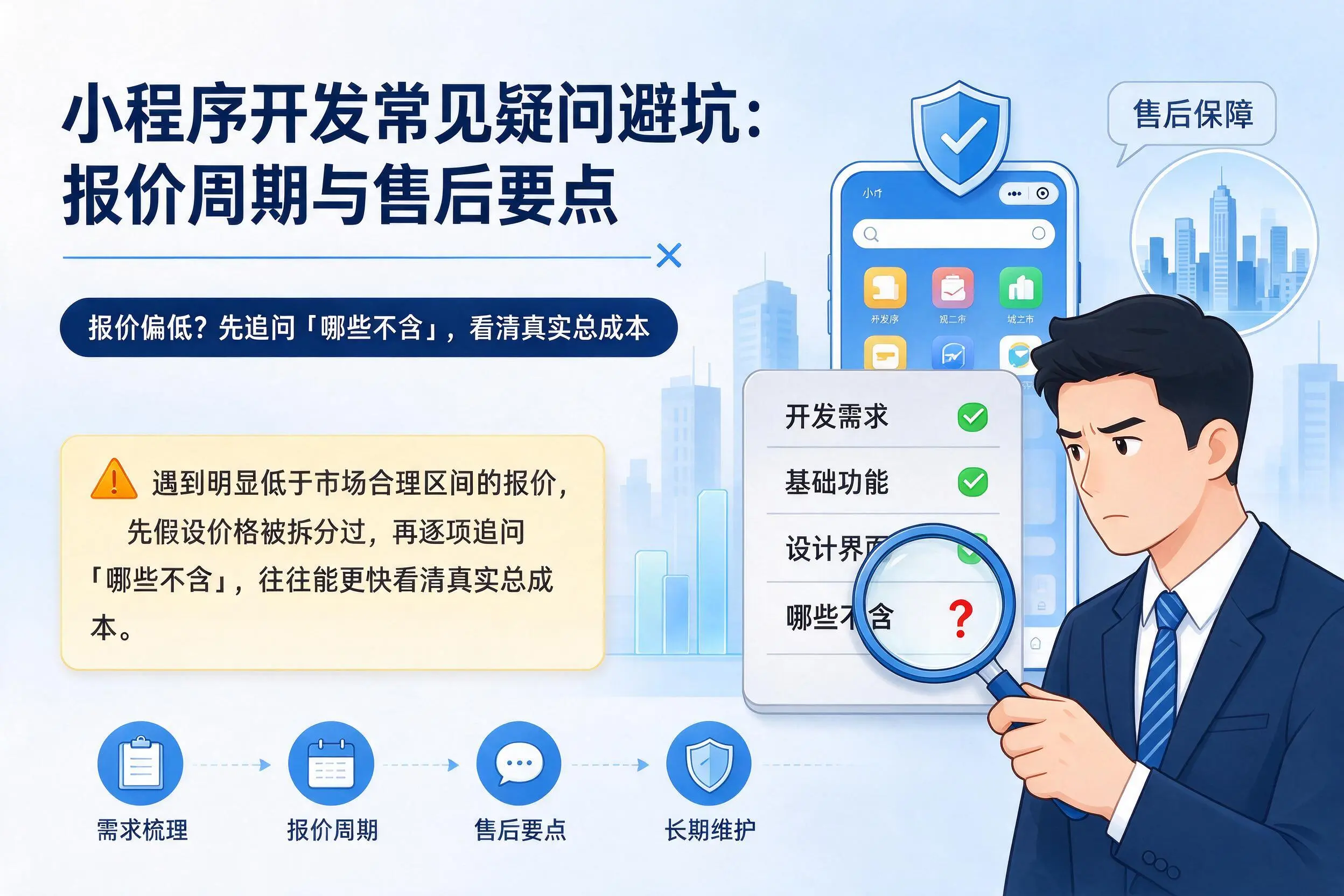 果洛小程序开发常见疑问避坑:报价周期与售后要点