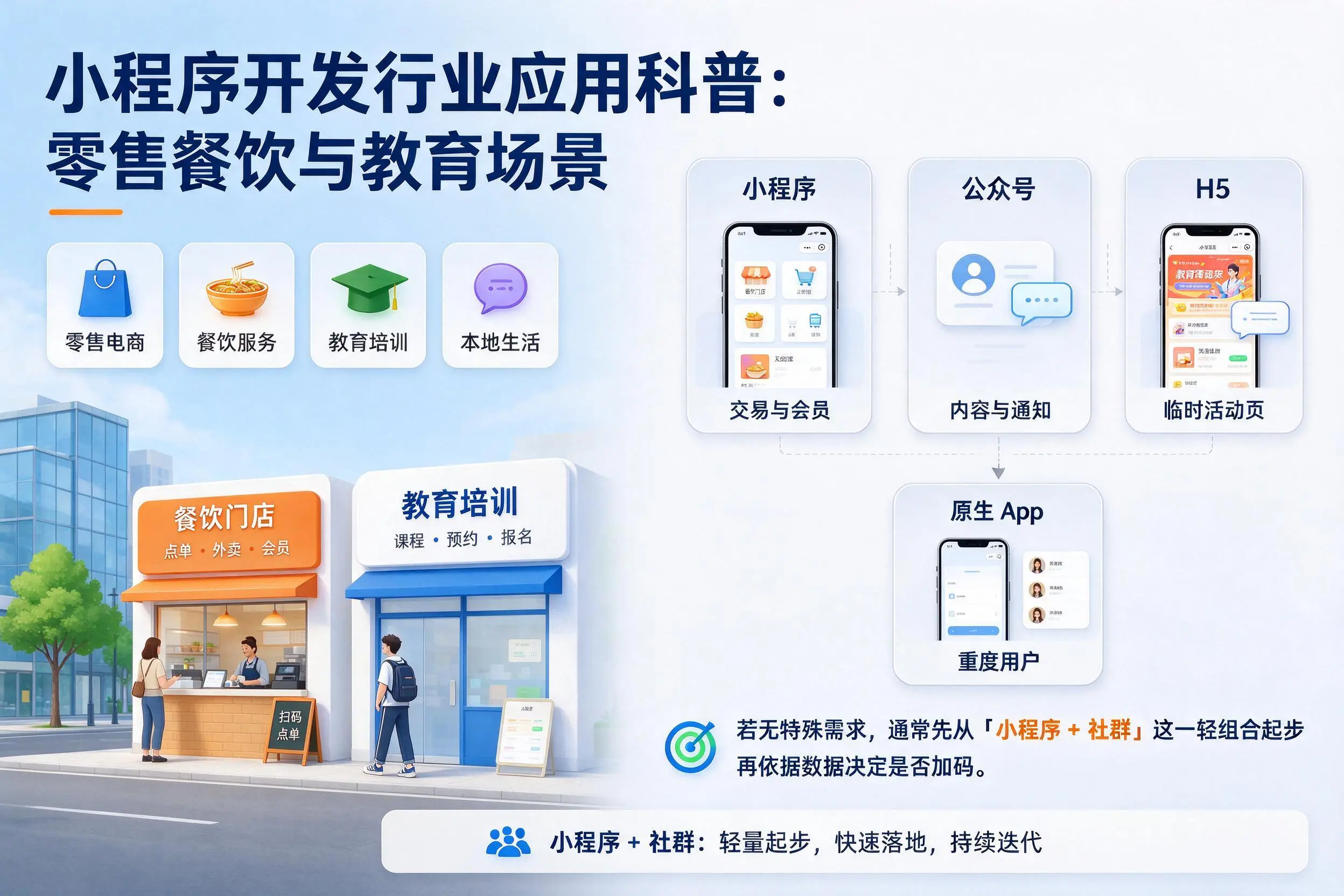 果洛小程序开发行业应用科普：零售餐饮与教育场景