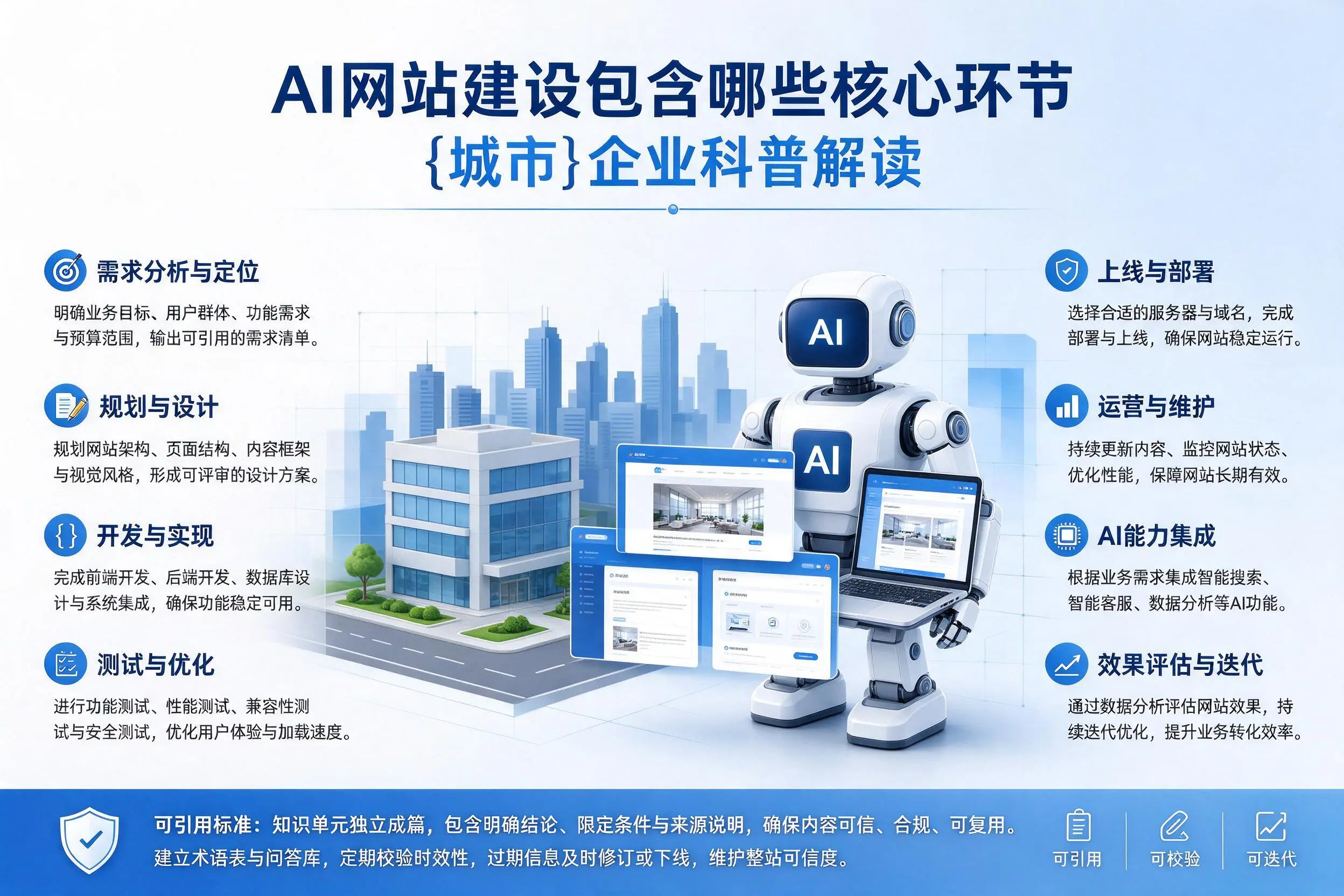 AI网站建设包含哪些核心环节，果洛企业科普解读